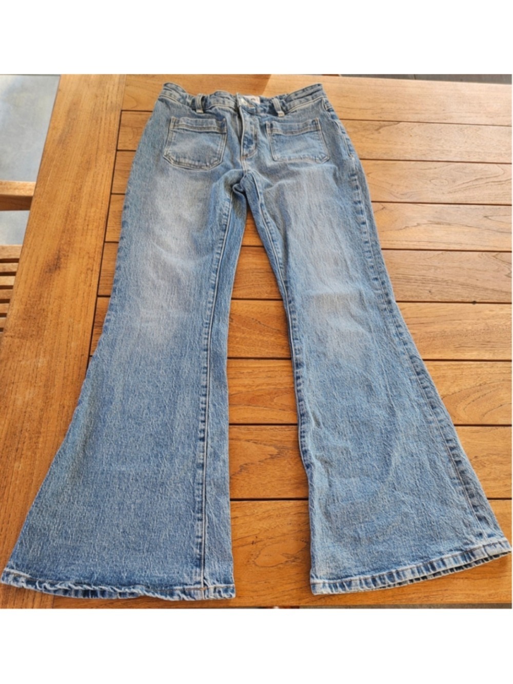 Rolla’s Sailor Jean High Rise Patch Pocket Flare Jeans In Me Again Size 27
